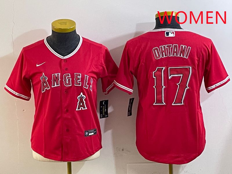 Women Los Angeles Angels #17 Ohtani Red Nike Game 2025 MLB Jersey style 4